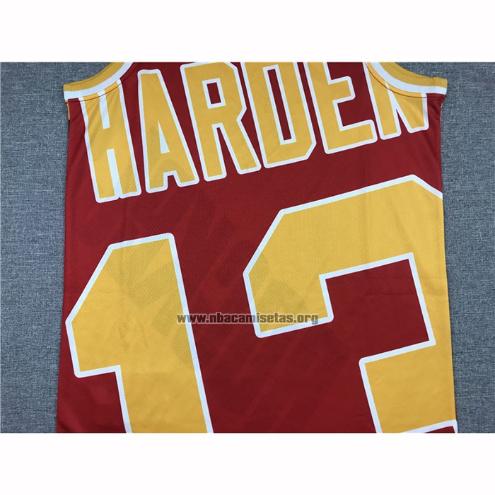 Camiseta Houston Rockets James Harden NO 13 Mitchell & Ness Big Face Rojo